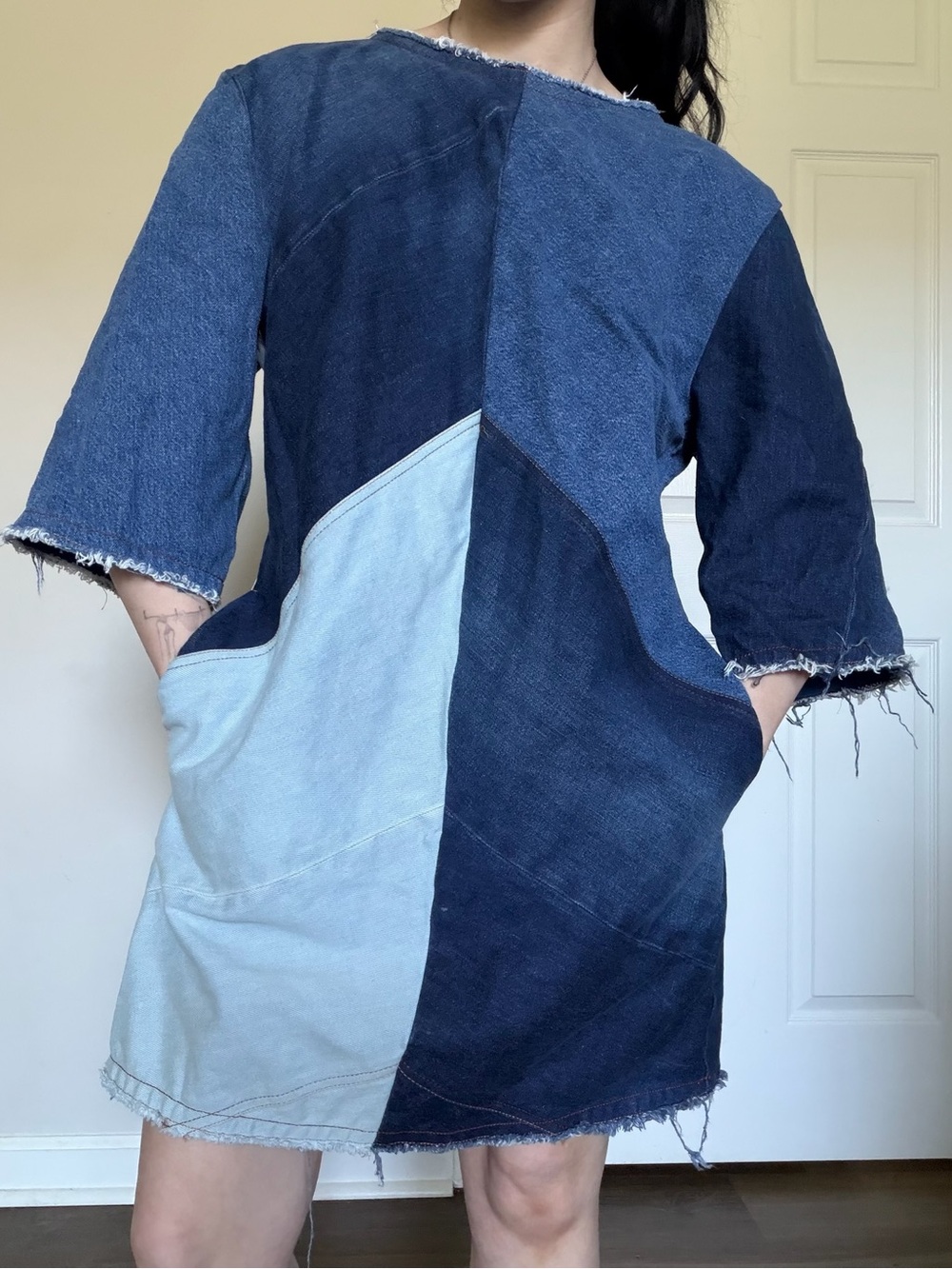Acne Studios Denim Patchwork Mini Dress Small - Picture 3 of 8